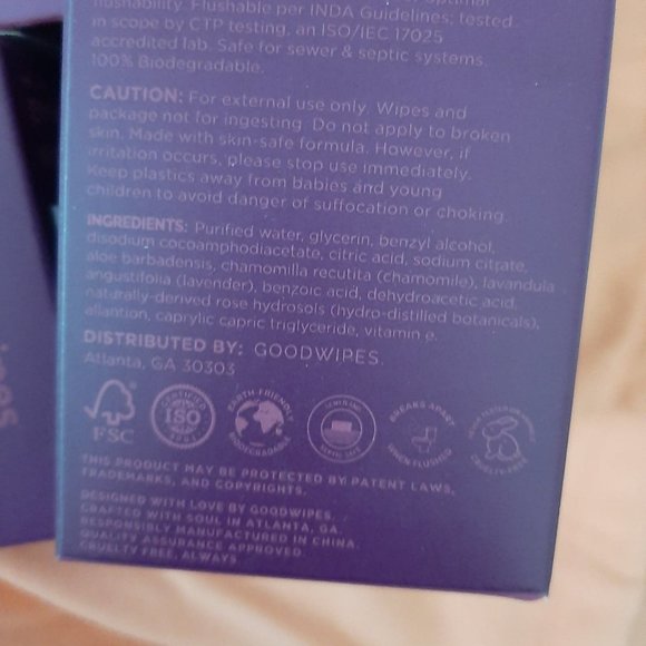 NIB 4 BOXES OF 16 WIPES EACH "DOWN THERE WIPES" BY GOODWIPES - Picture 3 of 13